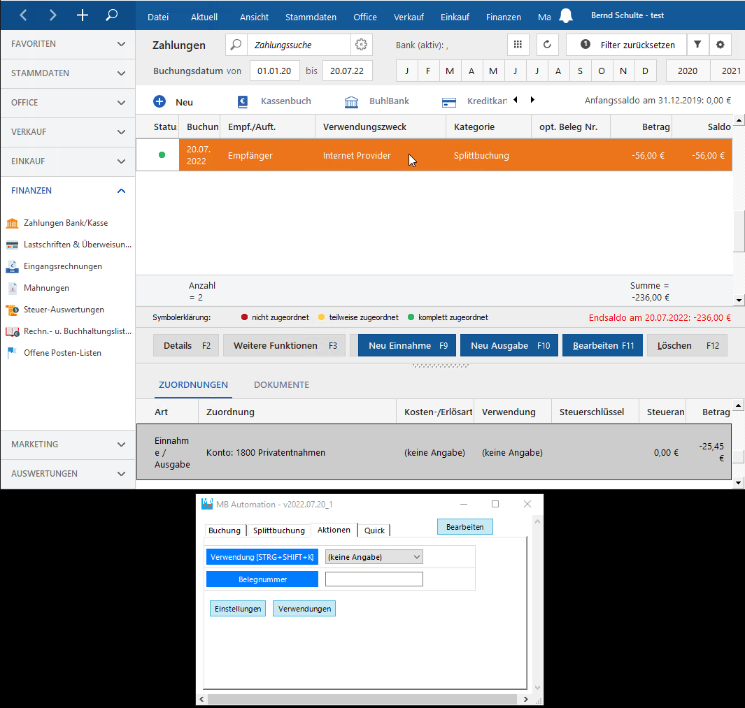 Automation to add document number